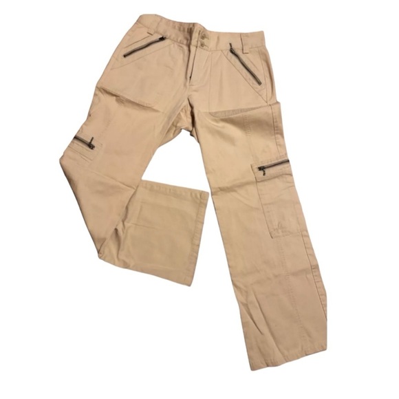 BANANA REPUBLIC NWT Wide Leg Cargo Painters Pant in Khaki Size 4  -- Relaxed Fit - Picture 1 of 6